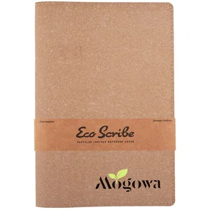 EcoScribe Recycled Leather Notebook Cover with Pen Loop