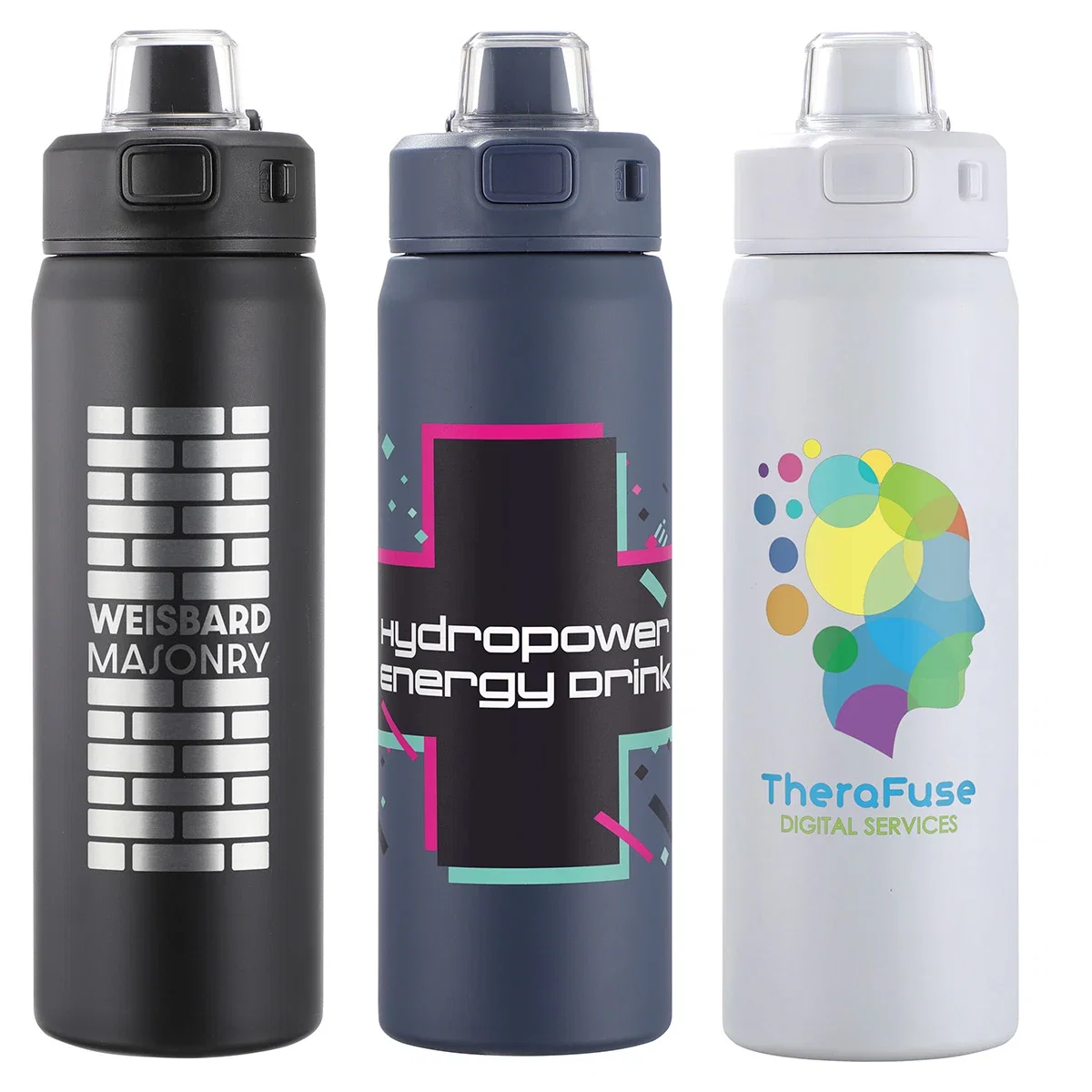 Custom Eden 30 oz Eco-Friendly Recycled Stainless Steel Bottle, front view of the branded bottle