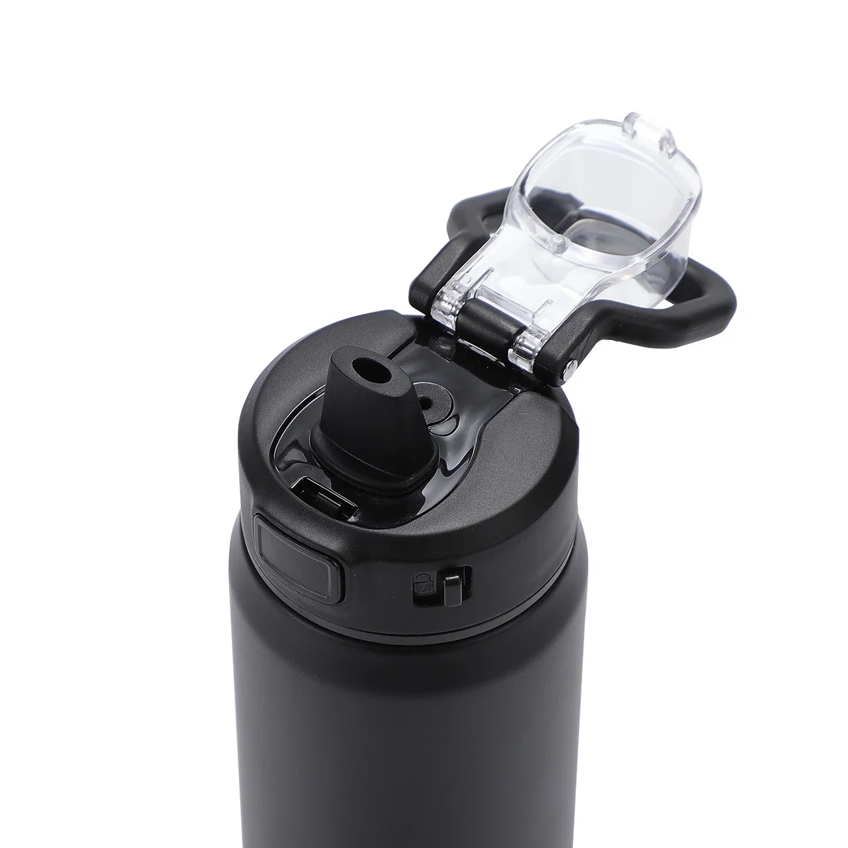 Close-up of the custom Eden Stainless Steel Bottle's logo imprint area