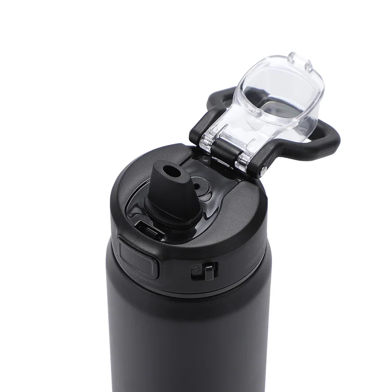 Close-up of the custom Eden Stainless Steel Bottle's logo imprint area