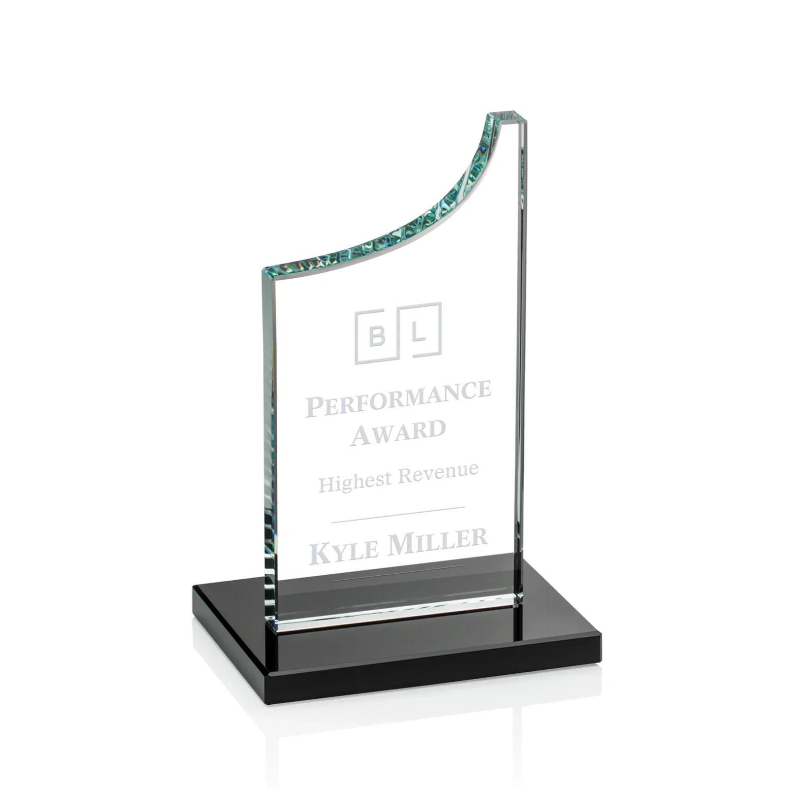 Custom Starfire Crystal Award With a Grooved Peak, awards for volunteer appreciation