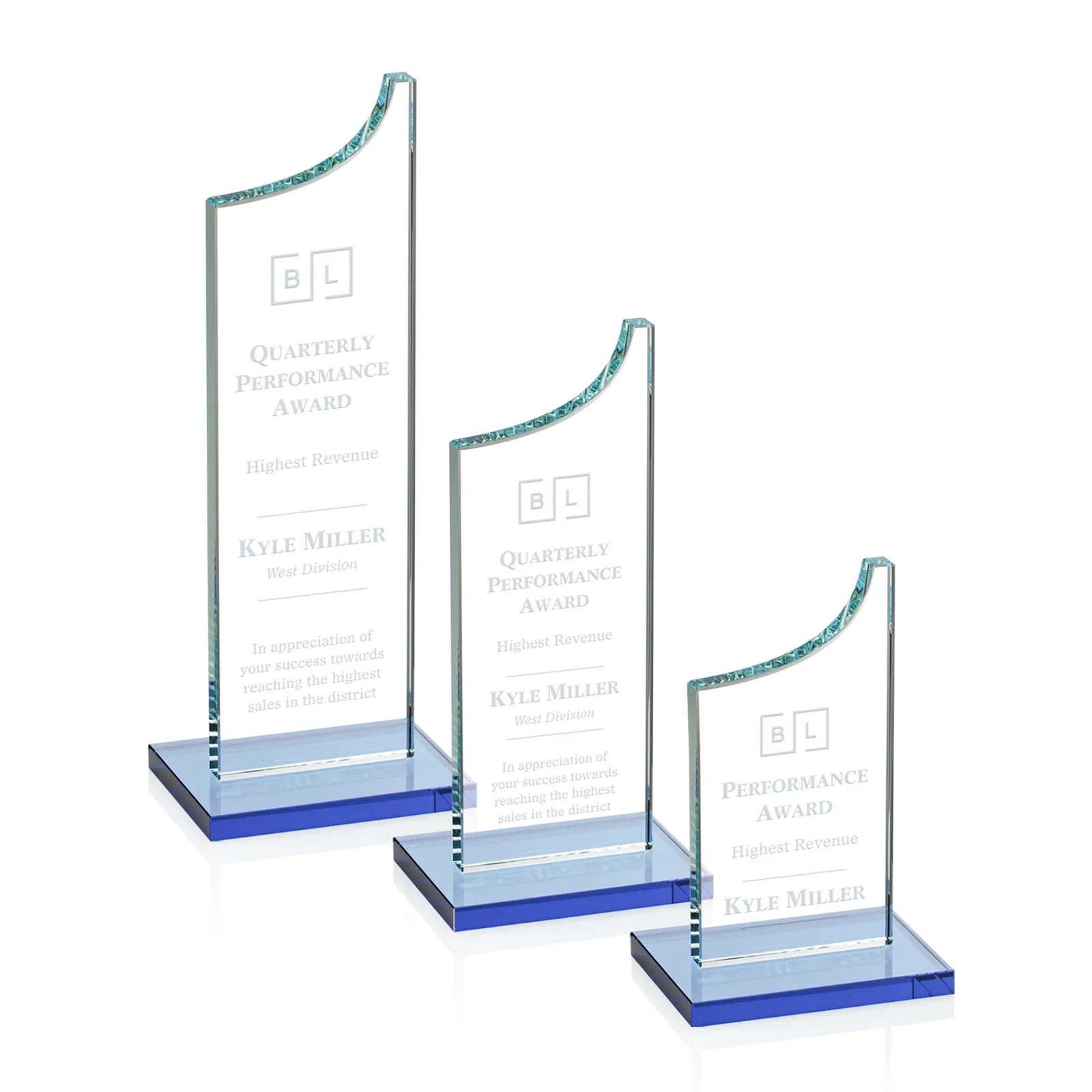 Personalized Starfire Crystal Award With a Grooved Peak, awards for graduation ceremonies