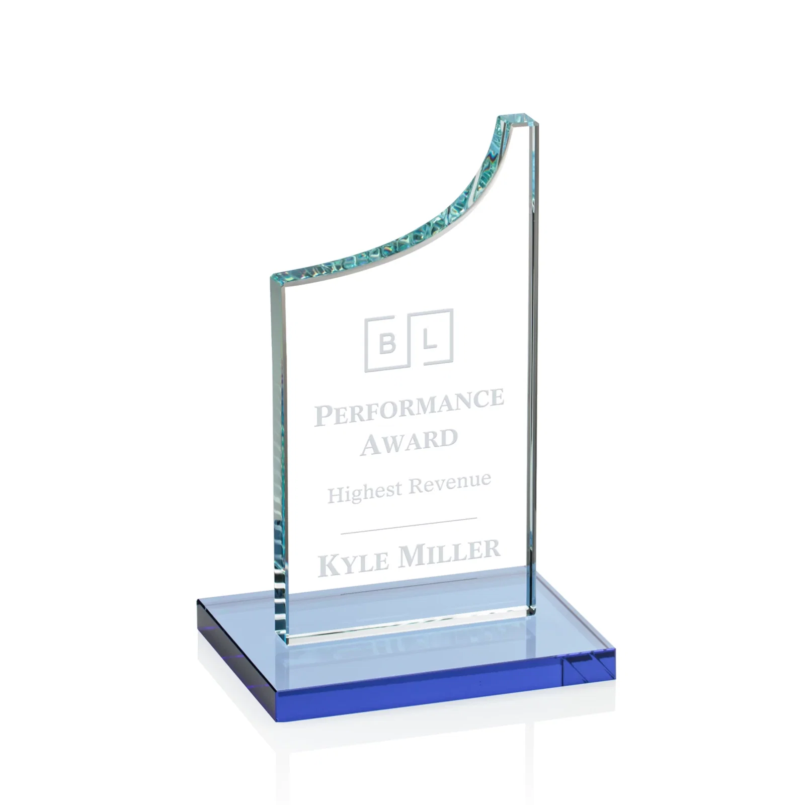 Personalized Starfire Crystal Award With a Grooved Peak, awards for safety achievement programs