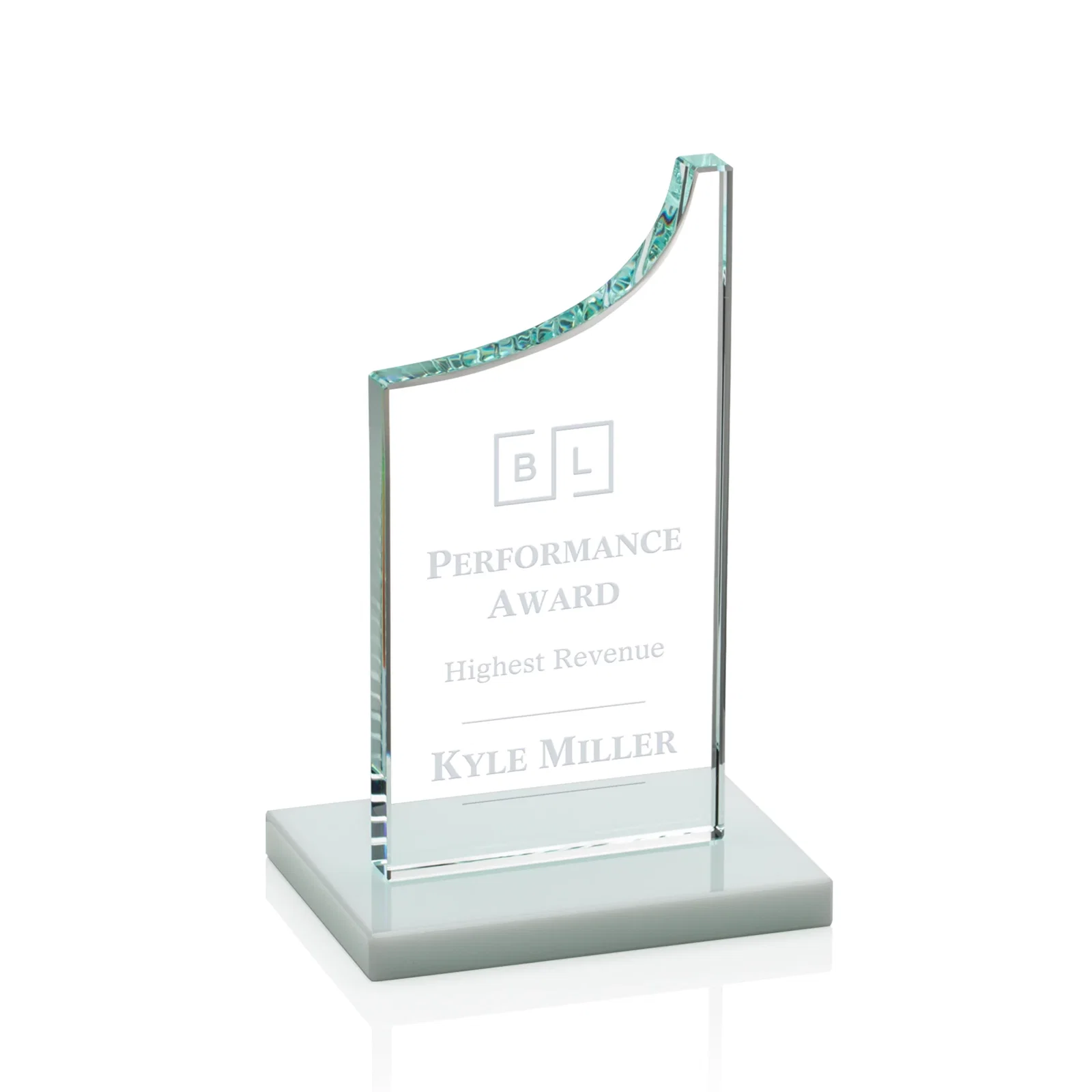 Promotional Starfire Crystal Award With a Grooved Peak, awards for employee recognition