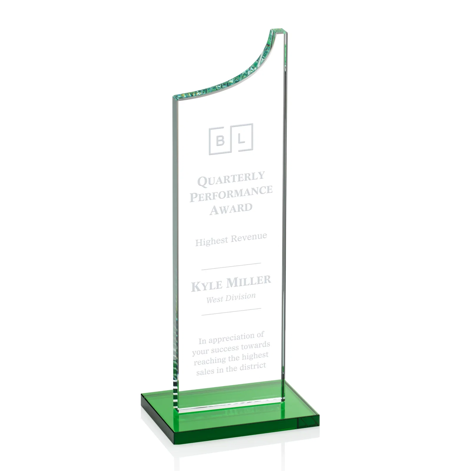Promotional Starfire Crystal Award With a Grooved Peak, awards for donor appreciation
