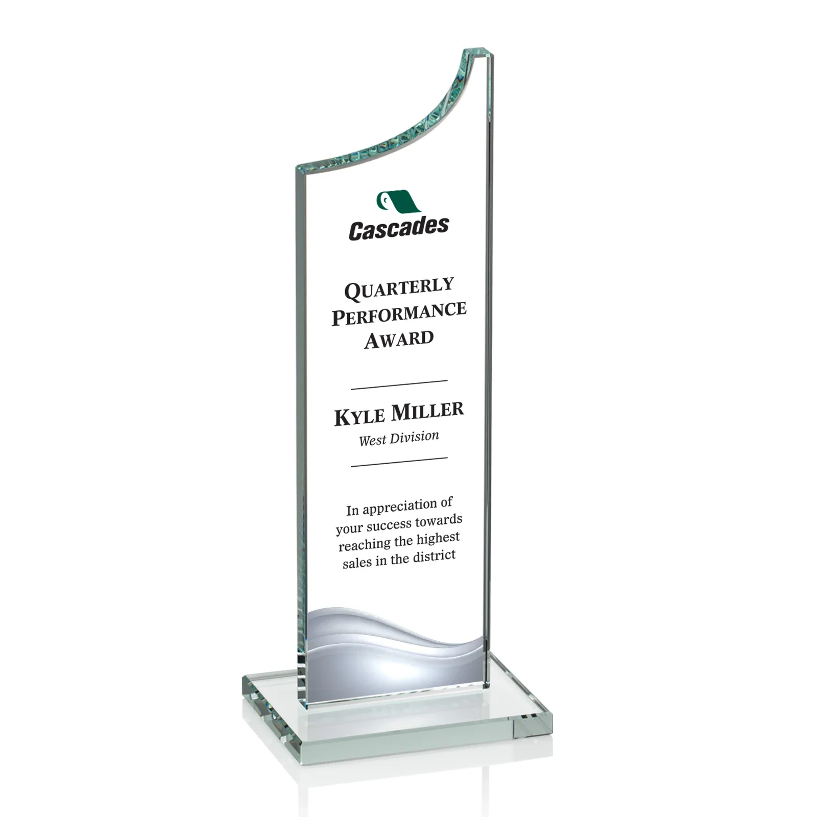 Promotional Starfire Crystal Award With a Grooved Peak, awards for dealer and partner awards