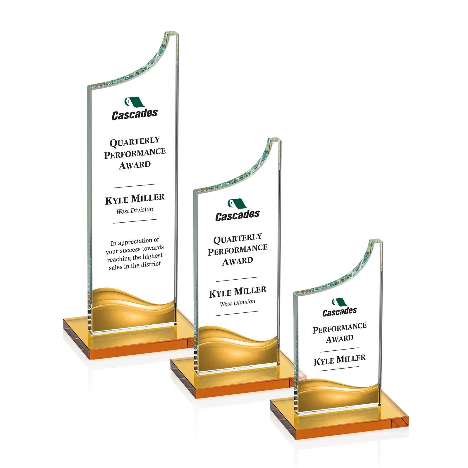 Promotional Starfire Crystal Award With a Grooved Peak, awards for company anniversary events