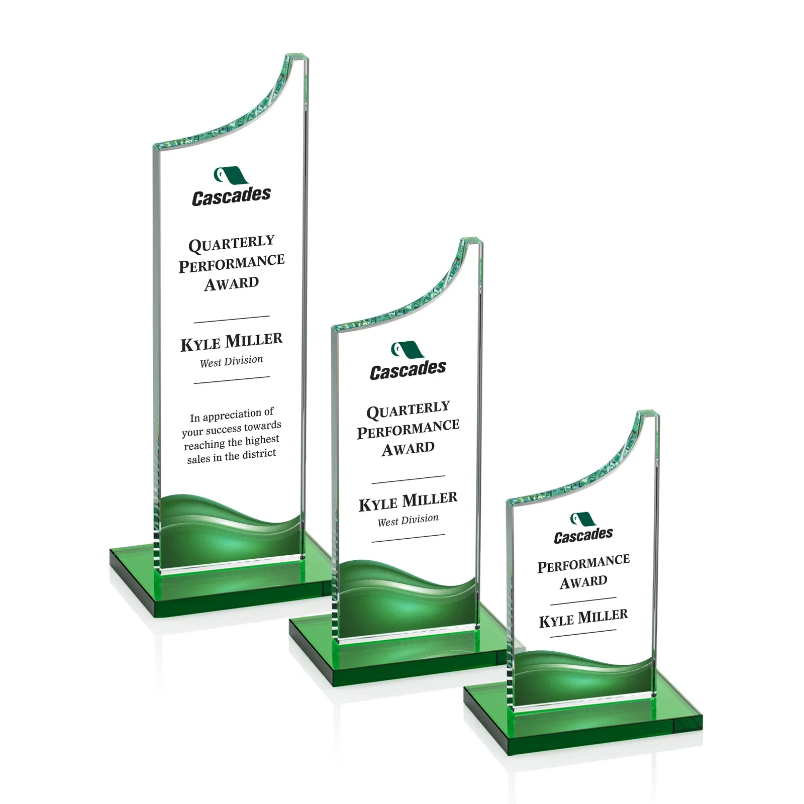 Branded Starfire Crystal Award With a Grooved Peak, awards for sales achievement awards