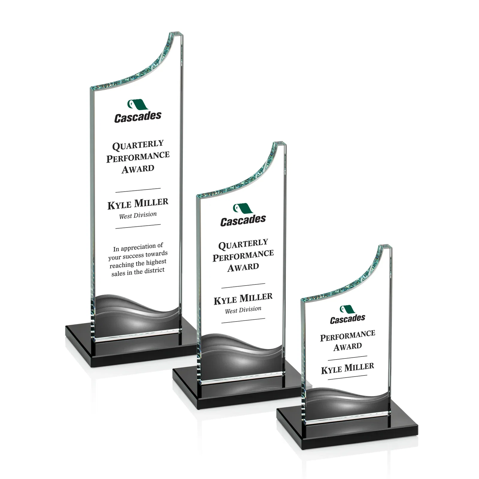 Branded Starfire Crystal Award With a Grooved Peak, awards for graduation ceremonies
