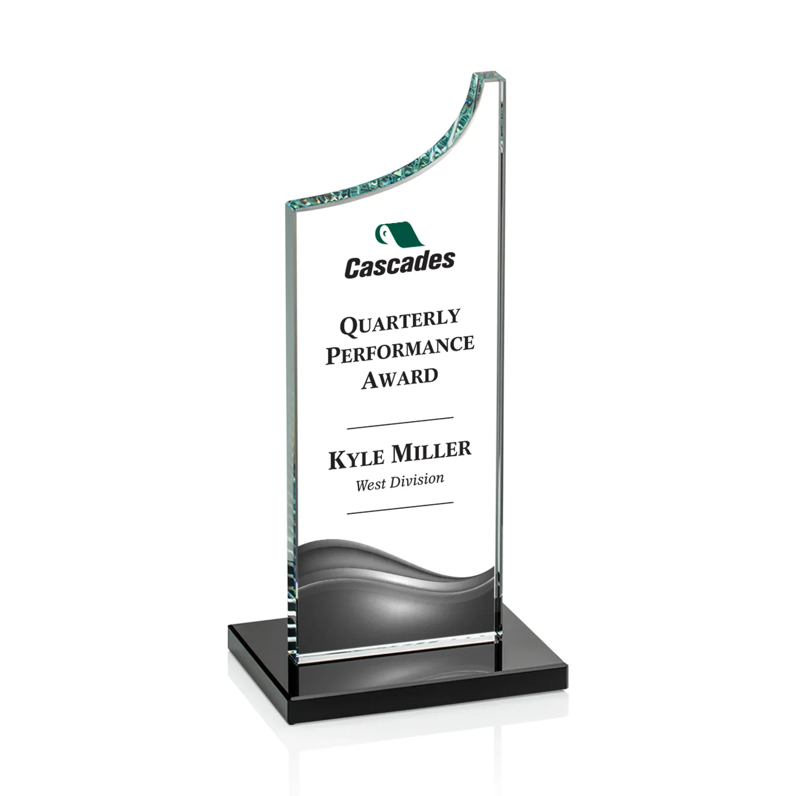 Branded Starfire Crystal Award With a Grooved Peak, awards for volunteer appreciation