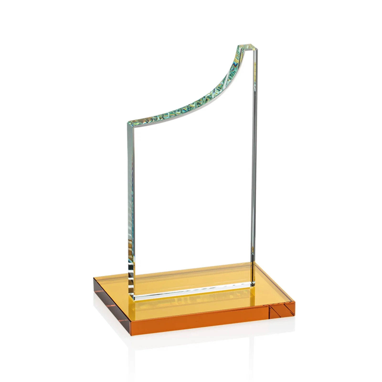Customized Starfire Crystal Award With a Grooved Peak, awards for donor appreciation