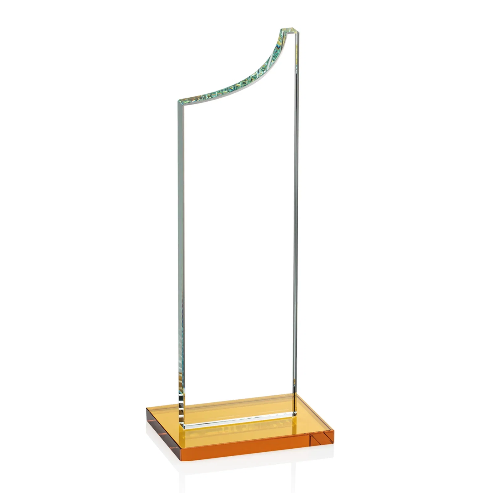 Customized Starfire Crystal Award With a Grooved Peak, awards for safety achievement programs