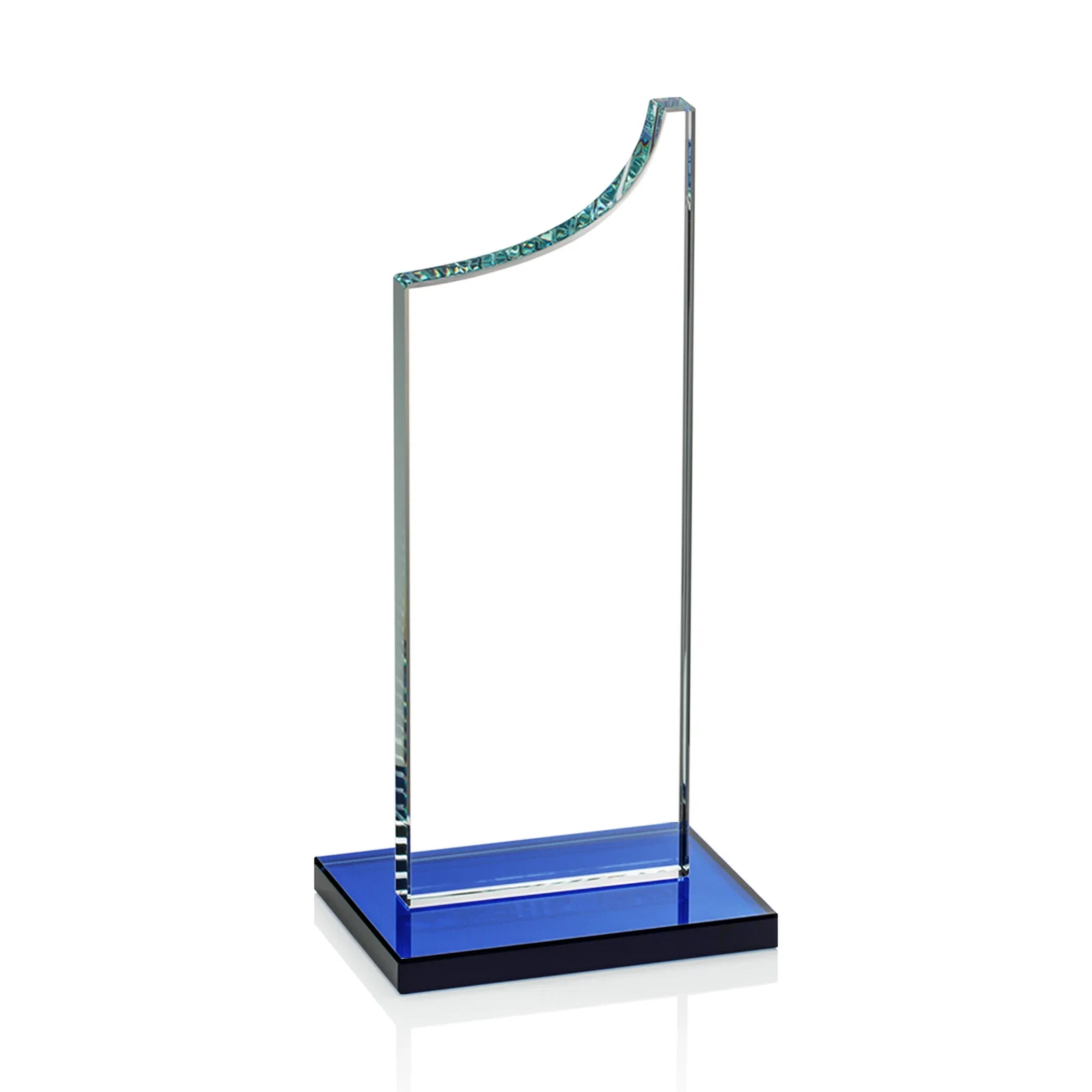 Custom engraved Starfire Crystal Award With a Grooved Peak, awards for corporate award ceremonies