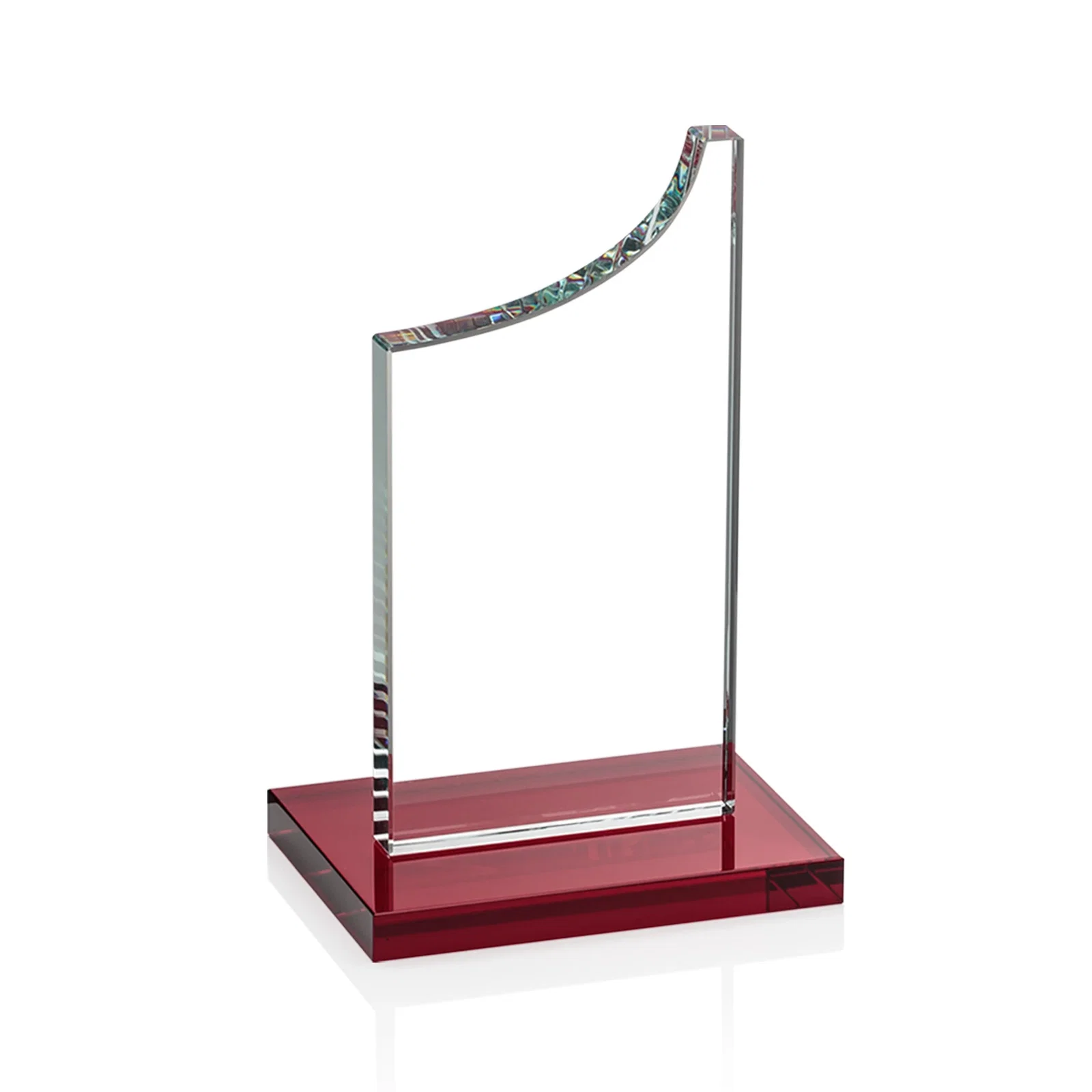 Custom engraved Starfire Crystal Award With a Grooved Peak, awards for sales achievement awards