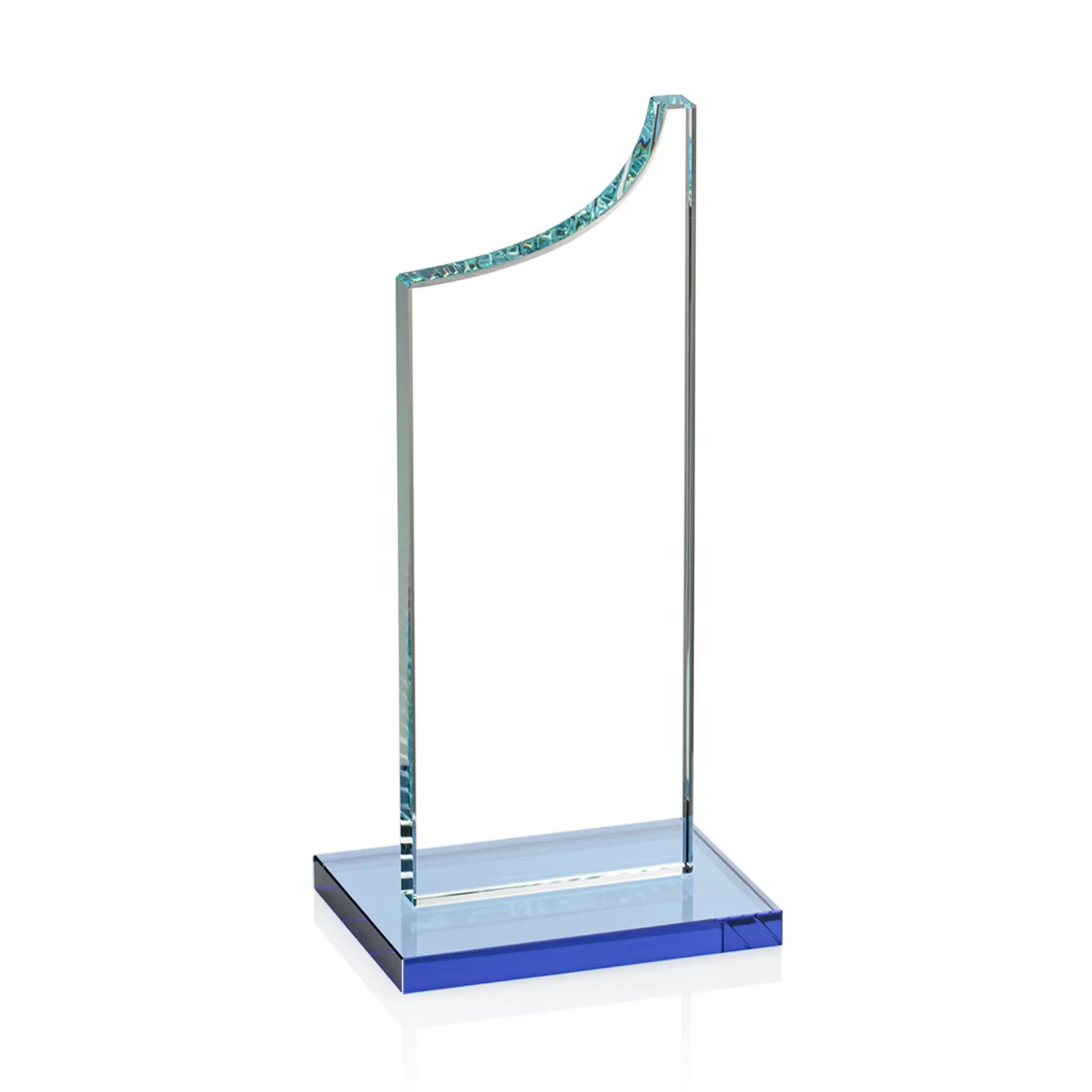 Custom engraved Starfire Crystal Award With a Grooved Peak, awards for graduation ceremonies