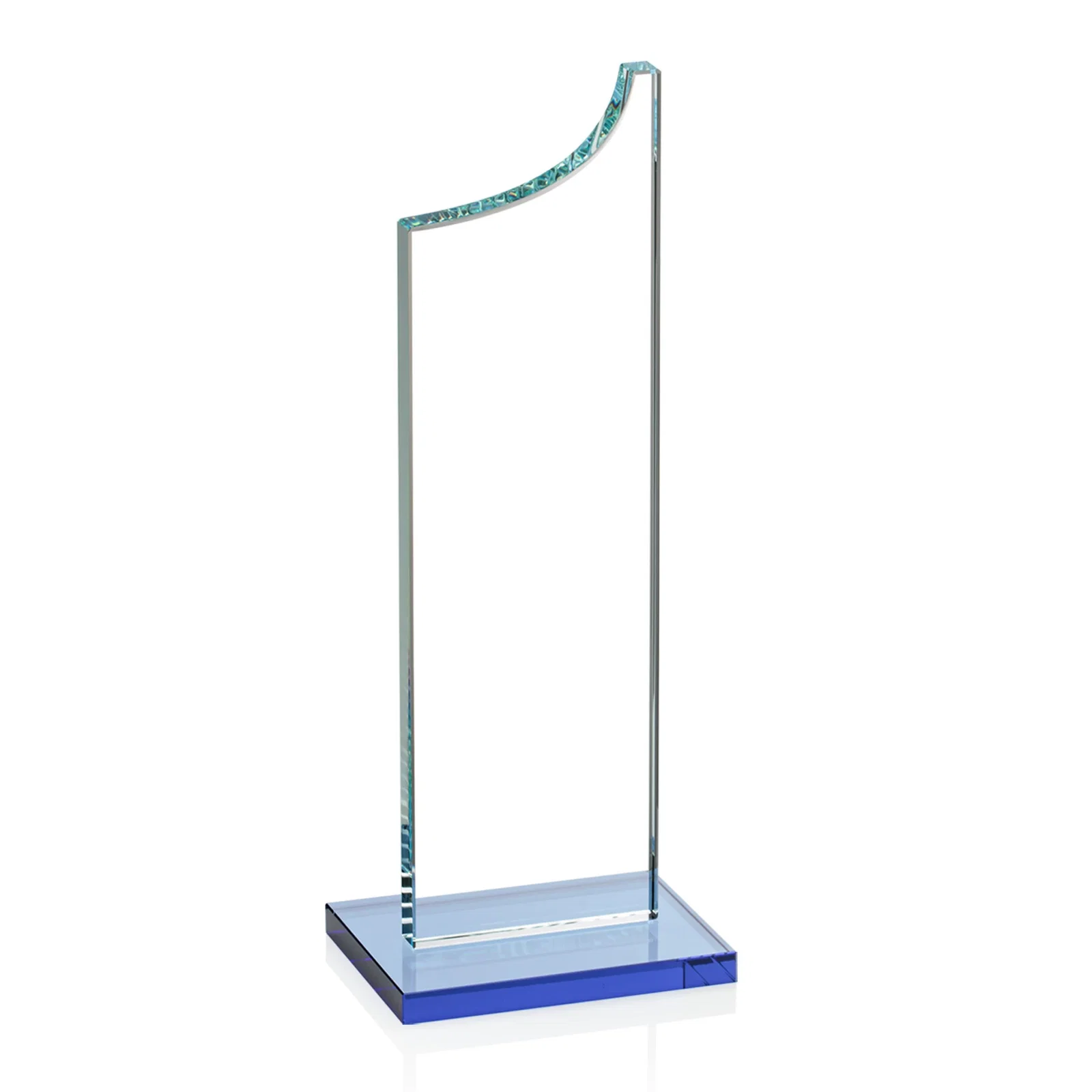 Custom engraved Starfire Crystal Award With a Grooved Peak, awards for safety achievement programs
