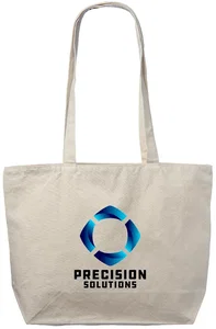 Eden Cotton Canvas Tote Bag w/ Zipper Closure (Full Color)