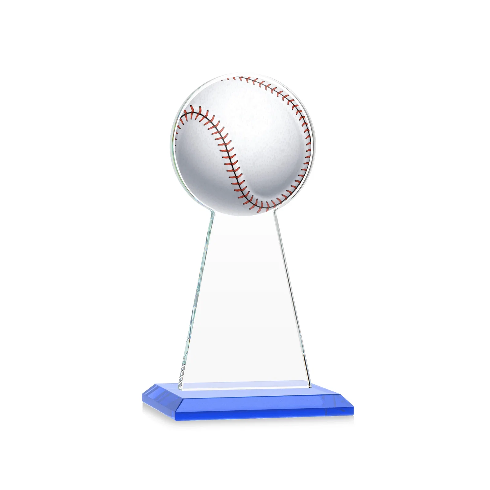 Custom Starfire Crystal Summit Award - Baseball, with your logo for employee recognition