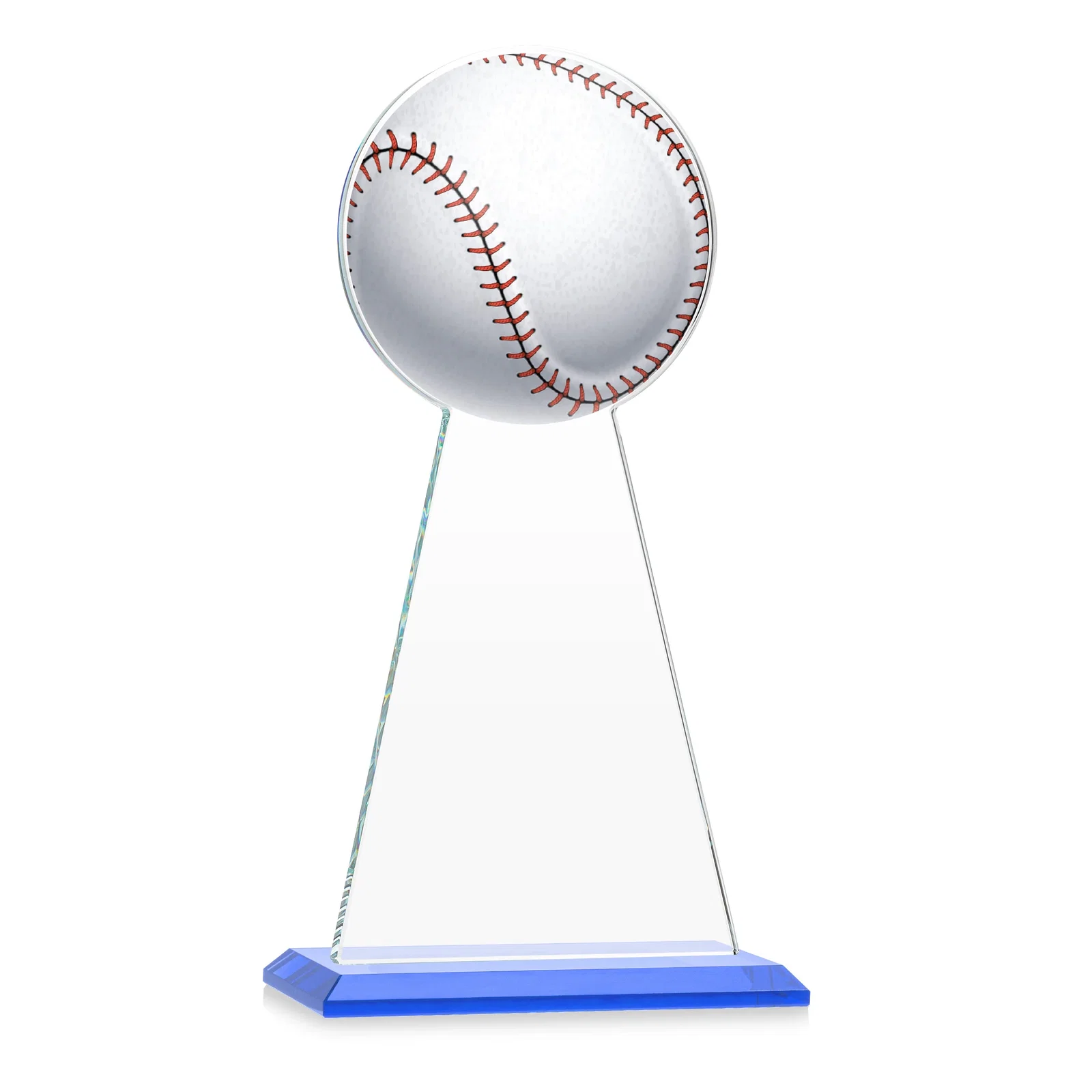Custom Starfire Crystal Summit Award - Baseball, with your logo for service anniversary gifts