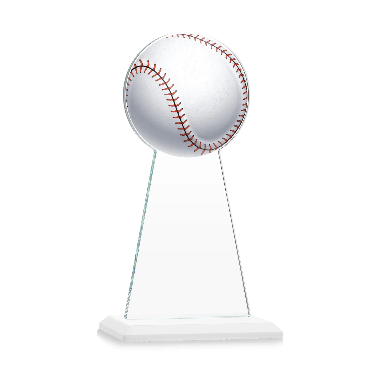 Custom Starfire Crystal Summit Award - Baseball, with your logo for retirement presentations