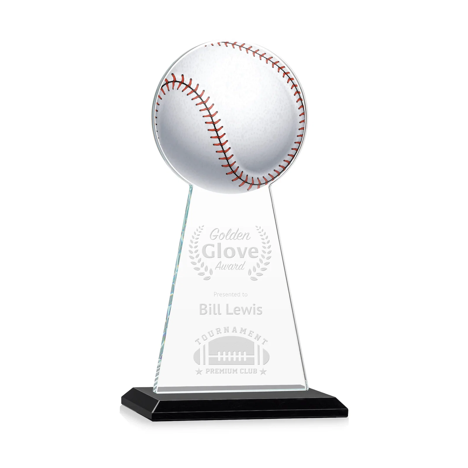 Custom Starfire Crystal Summit Award - Baseball for company anniversary events