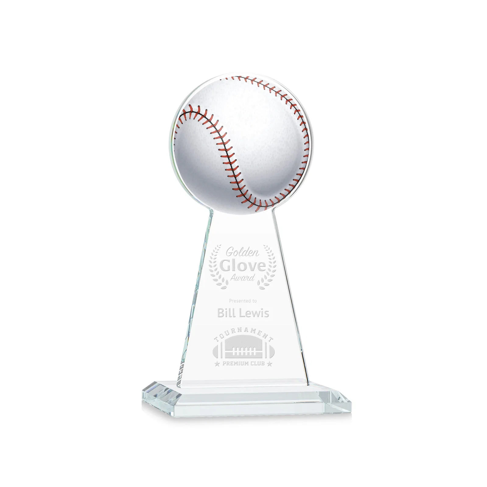 Custom Starfire Crystal Summit Award - Baseball for corporate award ceremonies