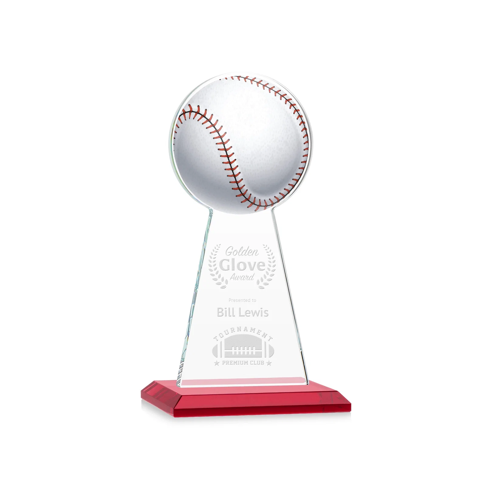 Personalized Starfire Crystal Summit Award - Baseball for dealer and partner awards