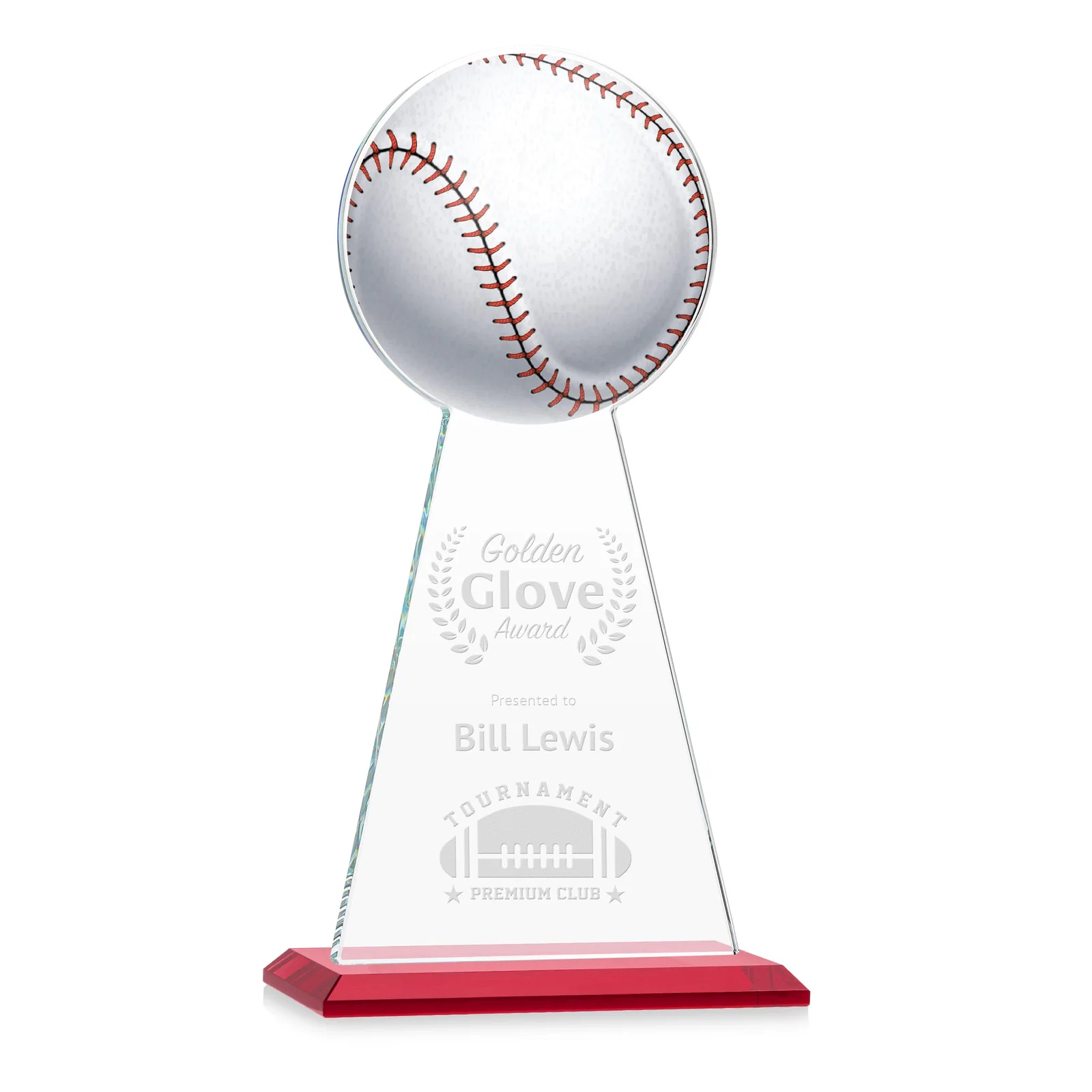 Promotional Starfire Crystal Summit Award - Baseball for employee recognition