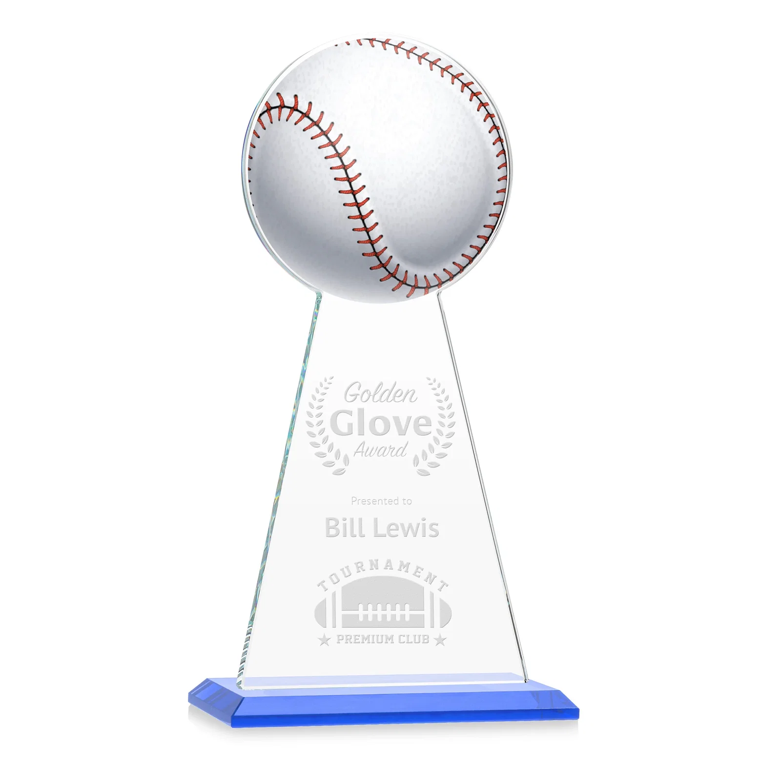 Promotional Starfire Crystal Summit Award - Baseball for retirement presentations