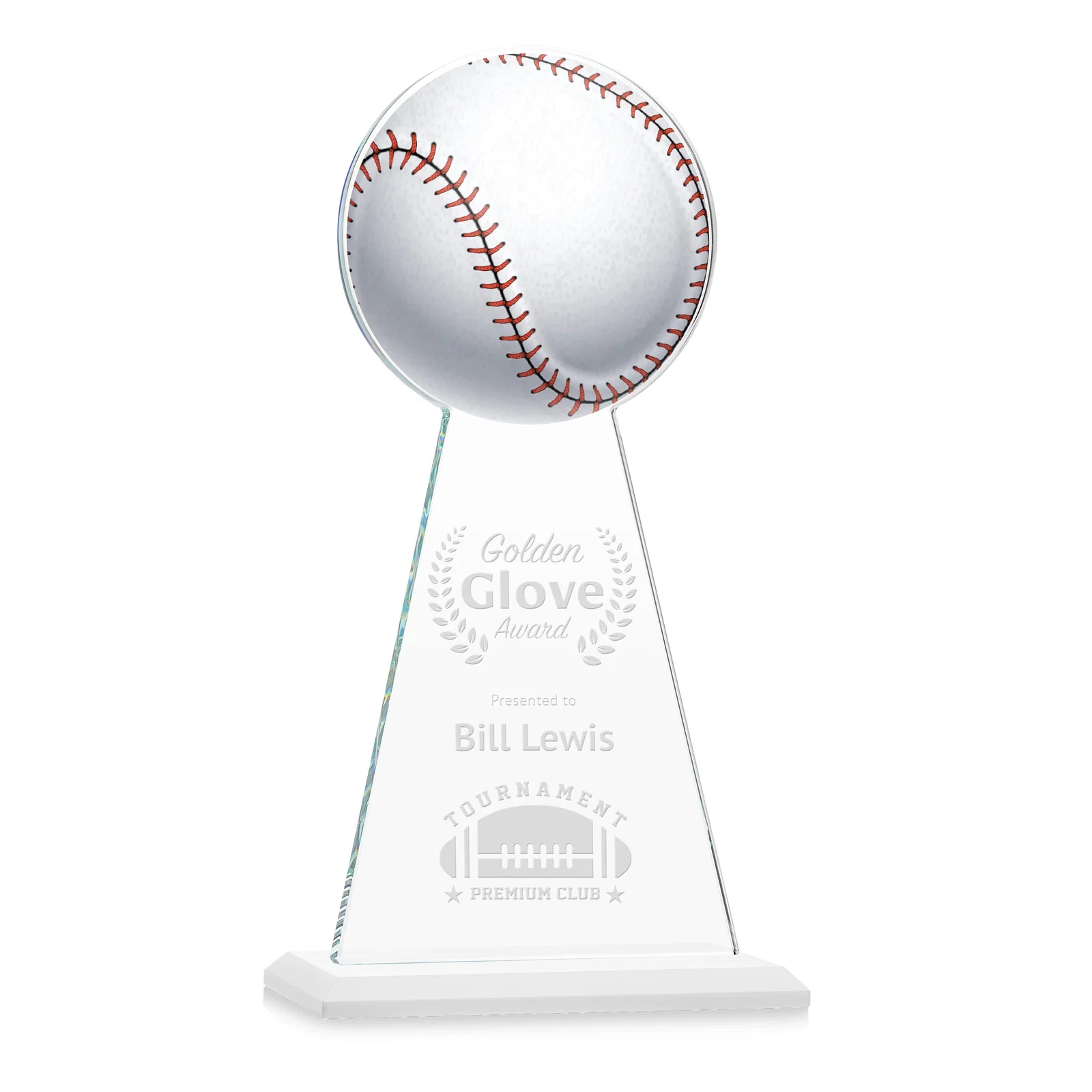 Promotional Starfire Crystal Summit Award - Baseball for safety achievement programs