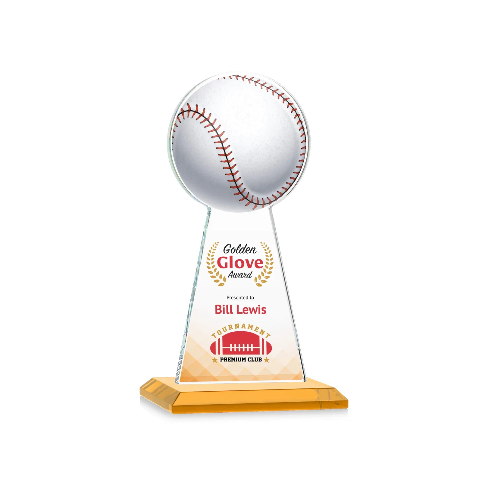 Promotional Starfire Crystal Summit Award - Baseball for dealer and partner awards