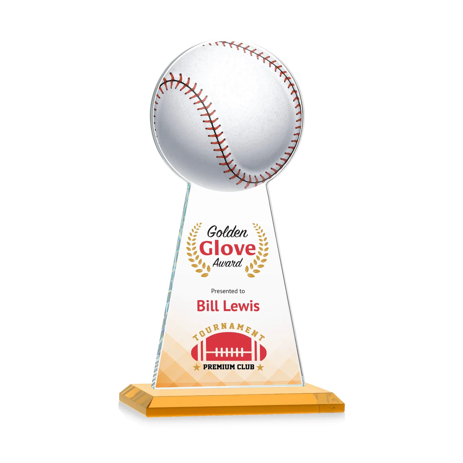 Promotional Starfire Crystal Summit Award - Baseball for company anniversary events