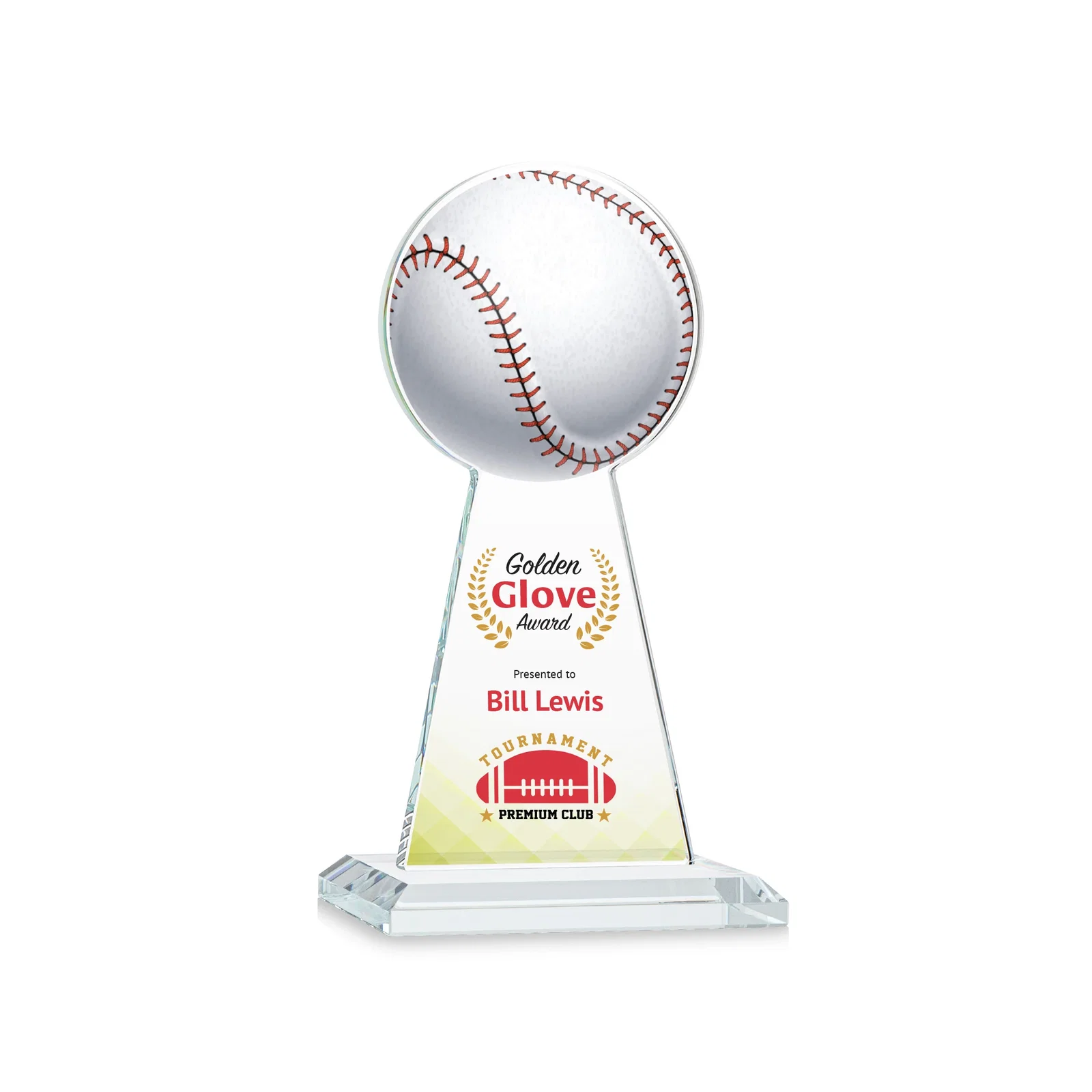 Branded Starfire Crystal Summit Award - Baseball for service anniversary gifts
