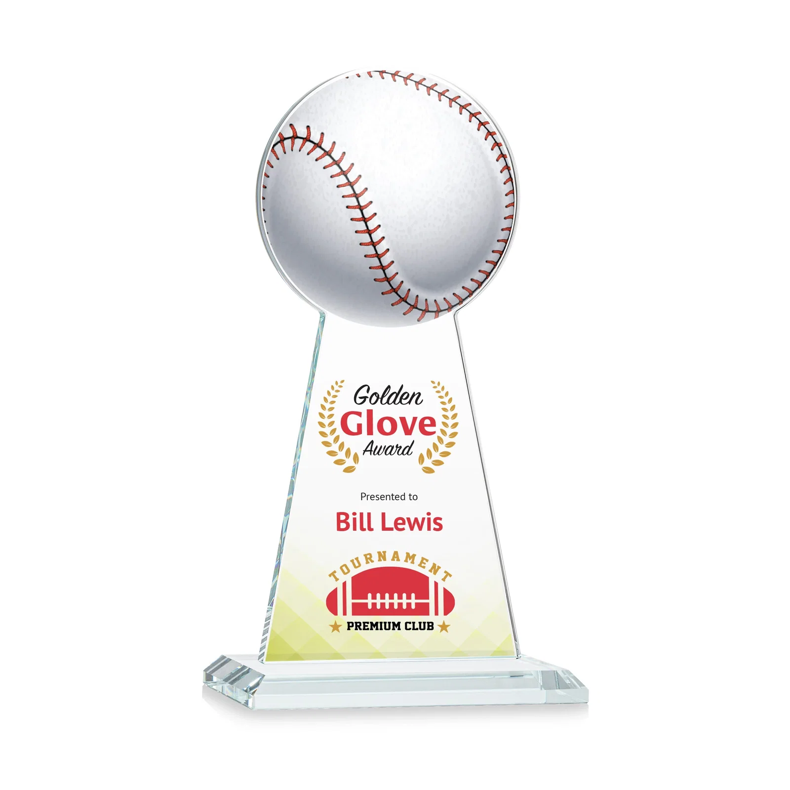 Branded Starfire Crystal Summit Award - Baseball for sales achievement awards