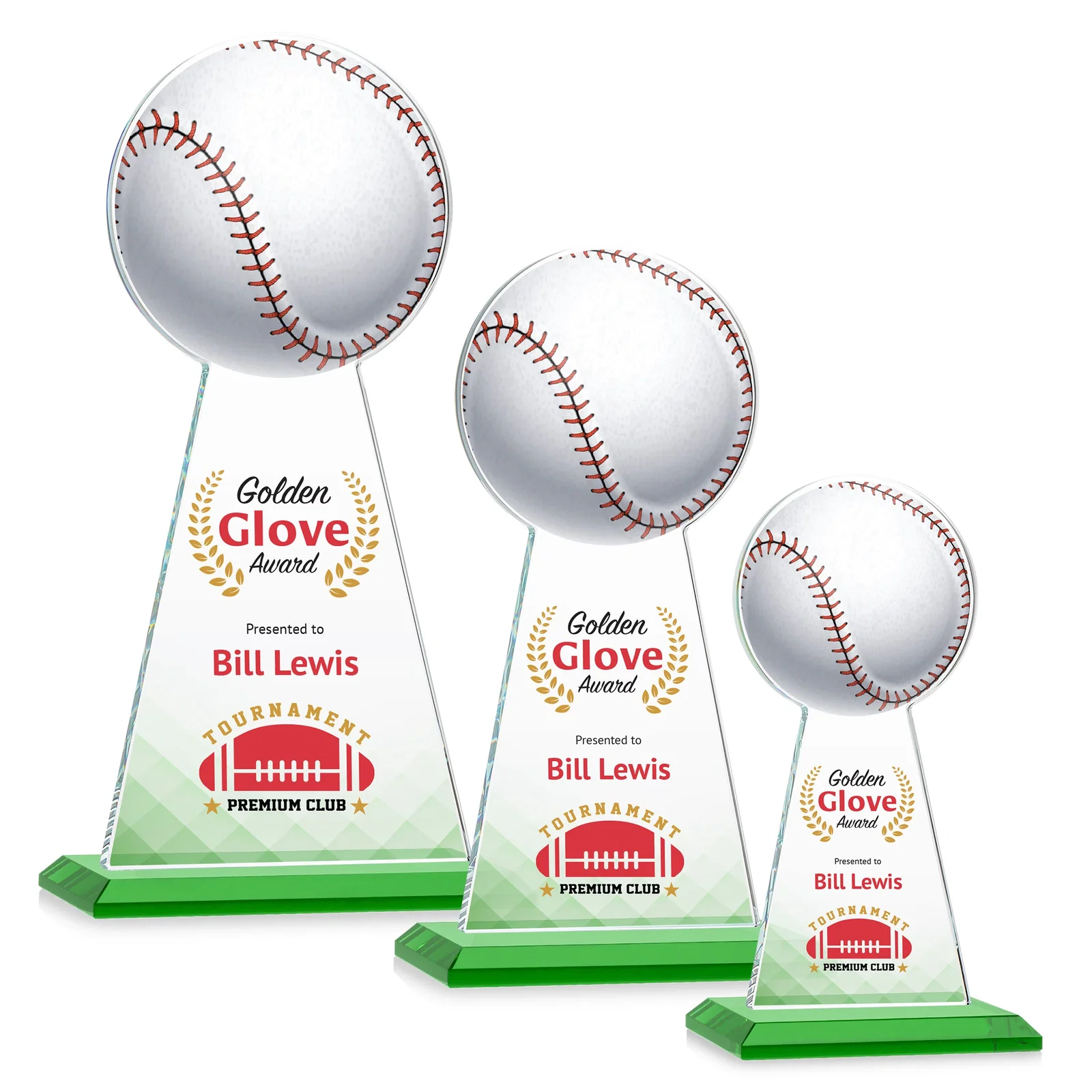 Branded Starfire Crystal Summit Award - Baseball for team milestone celebrations
