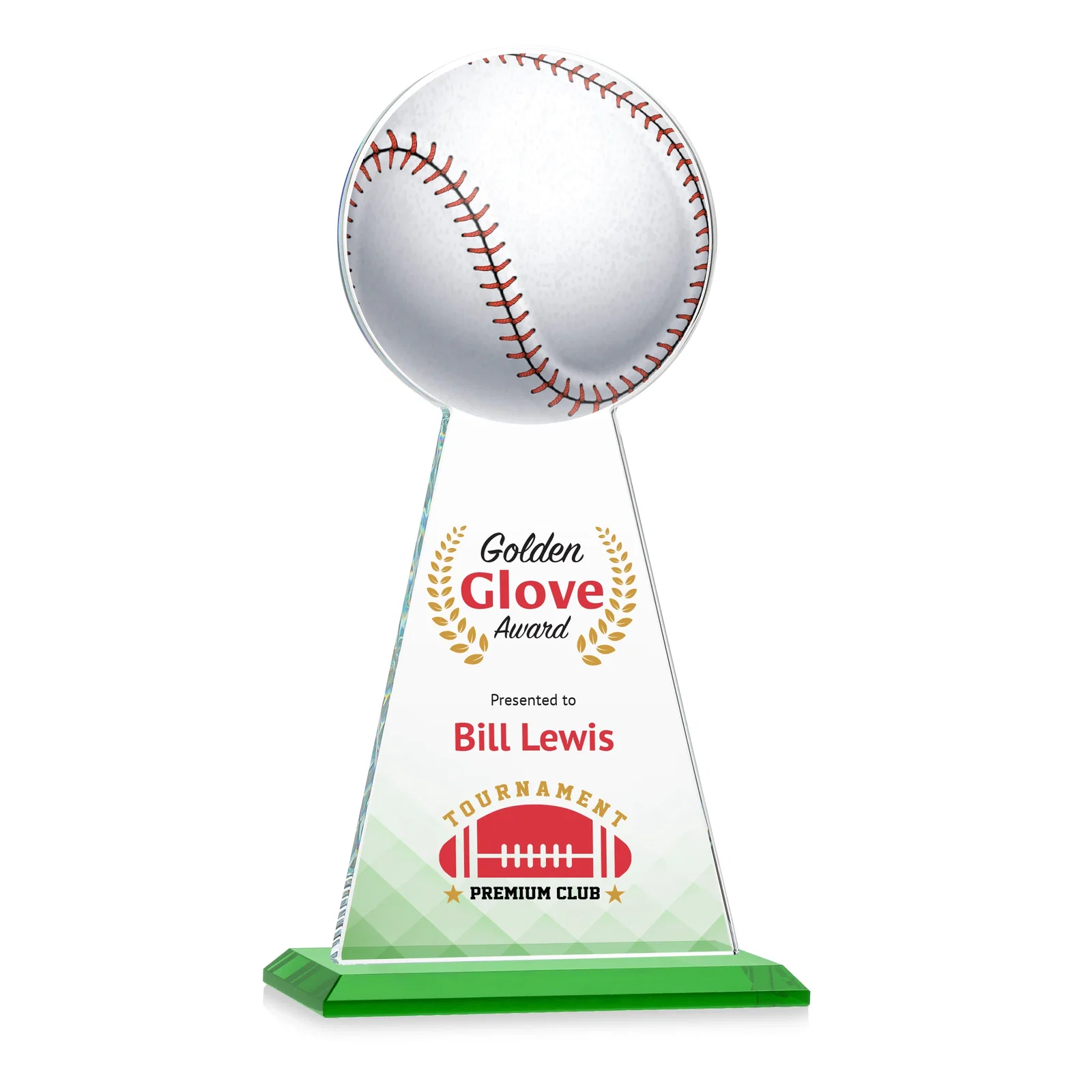 Branded Starfire Crystal Summit Award - Baseball for safety achievement programs
