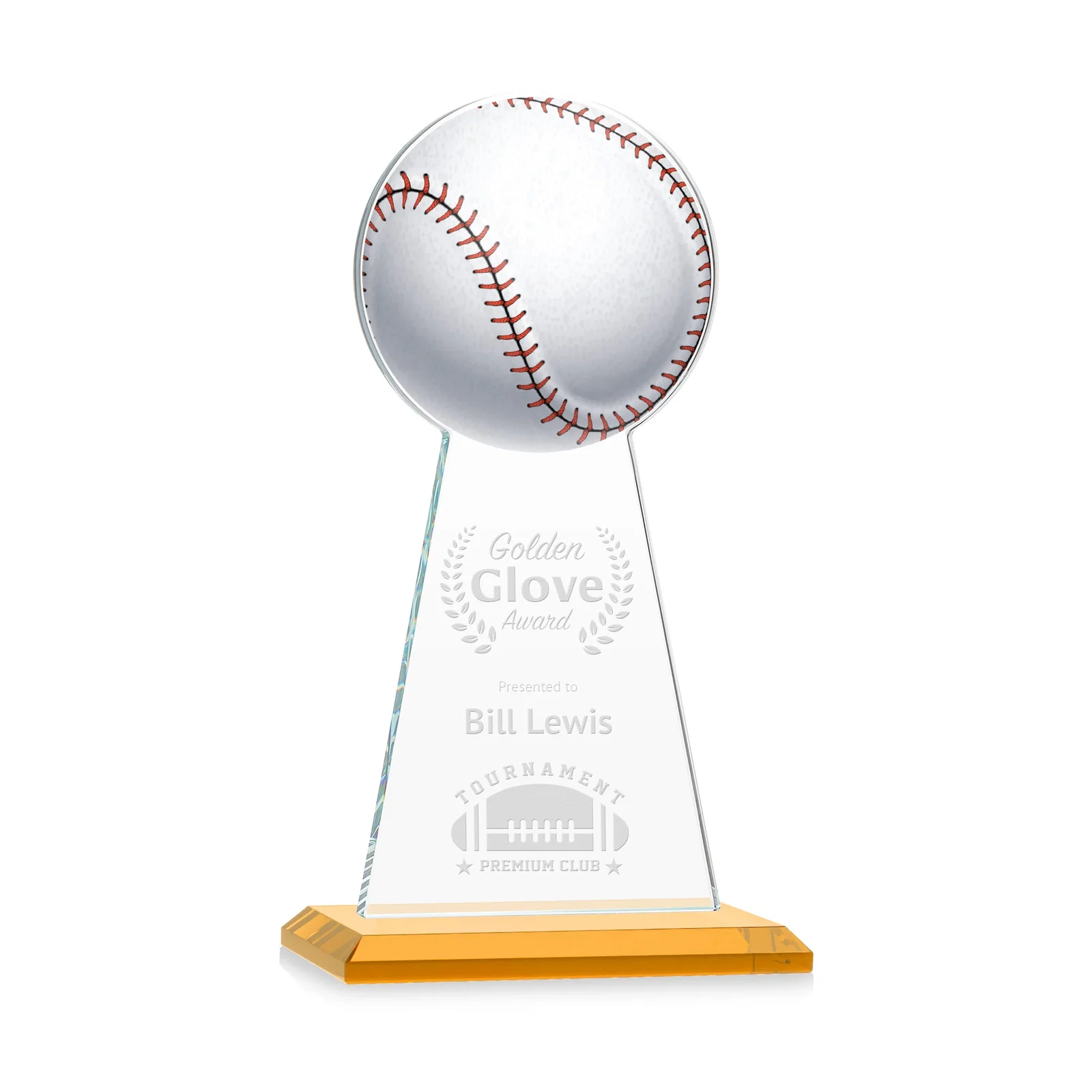 Custom Starfire Crystal Summit Award - Baseball for graduation ceremonies