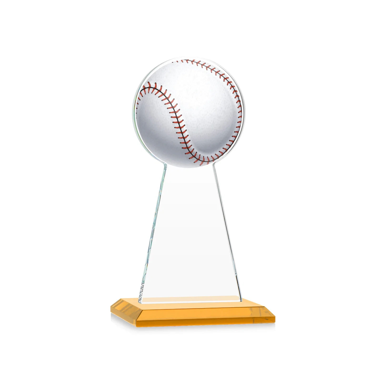 Customized Starfire Crystal Summit Award - Baseball for volunteer appreciation