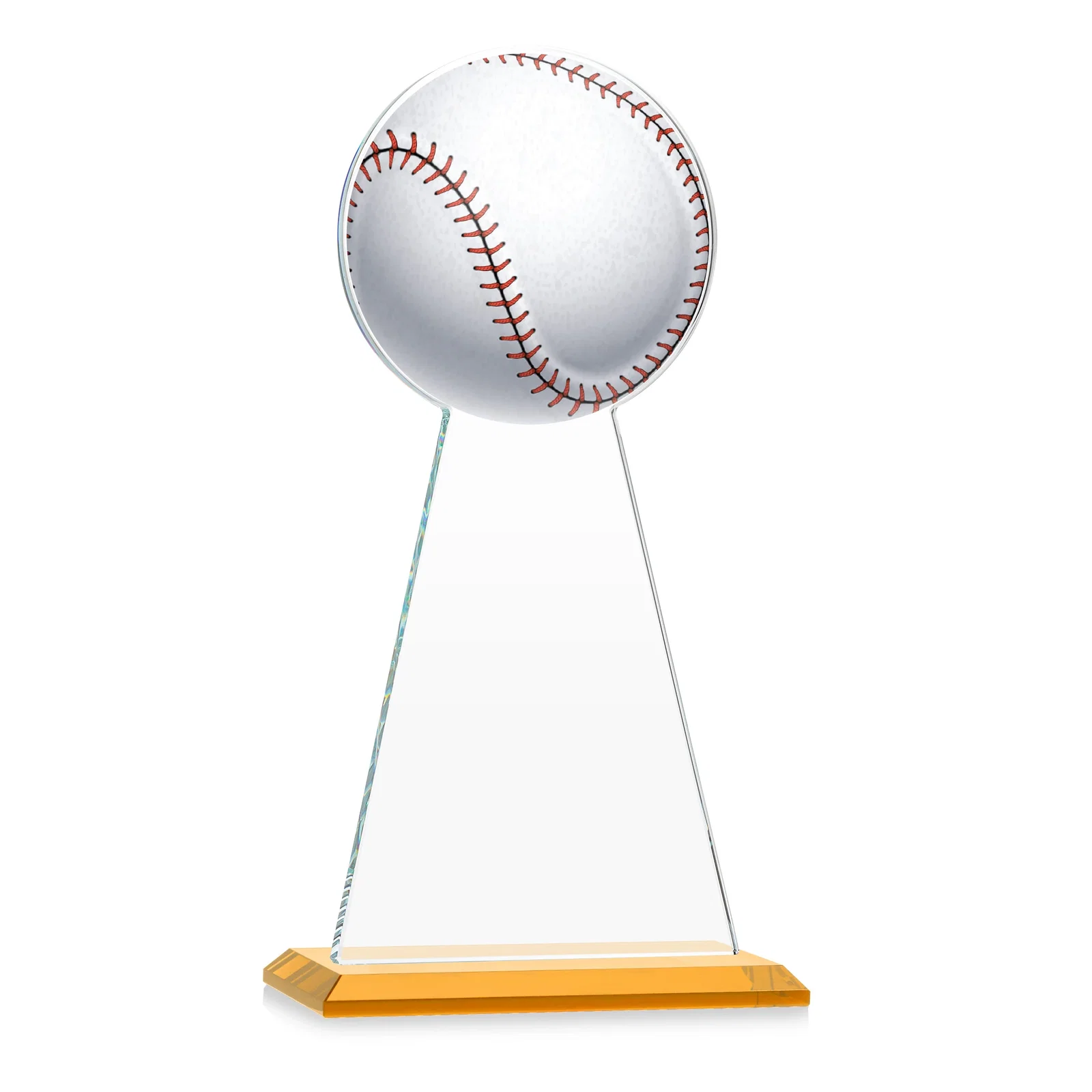 Customized Starfire Crystal Summit Award - Baseball for company anniversary events