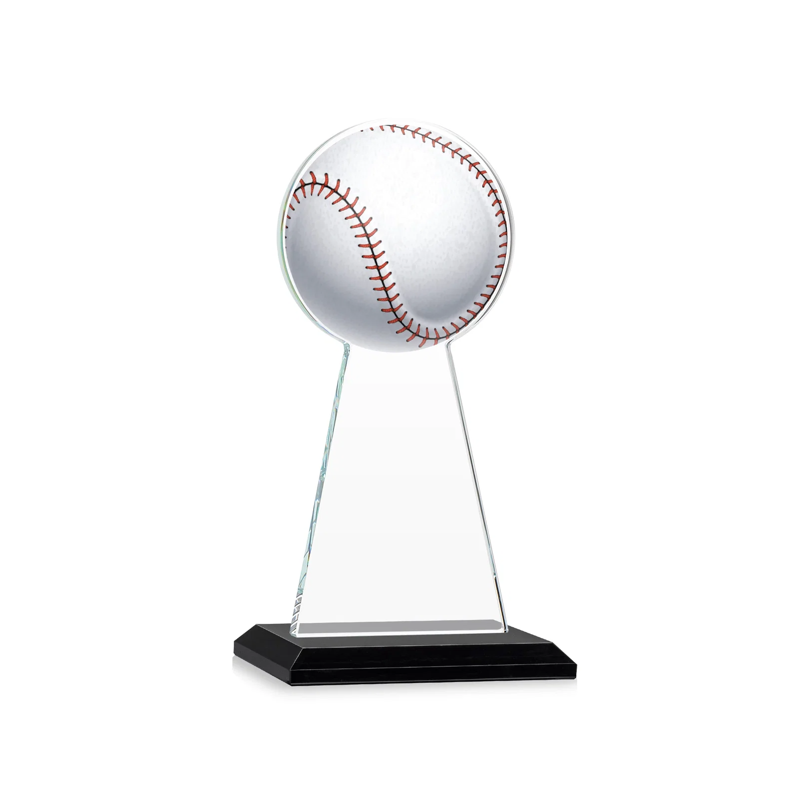 Custom engraved Starfire Crystal Summit Award - Baseball for employee recognition
