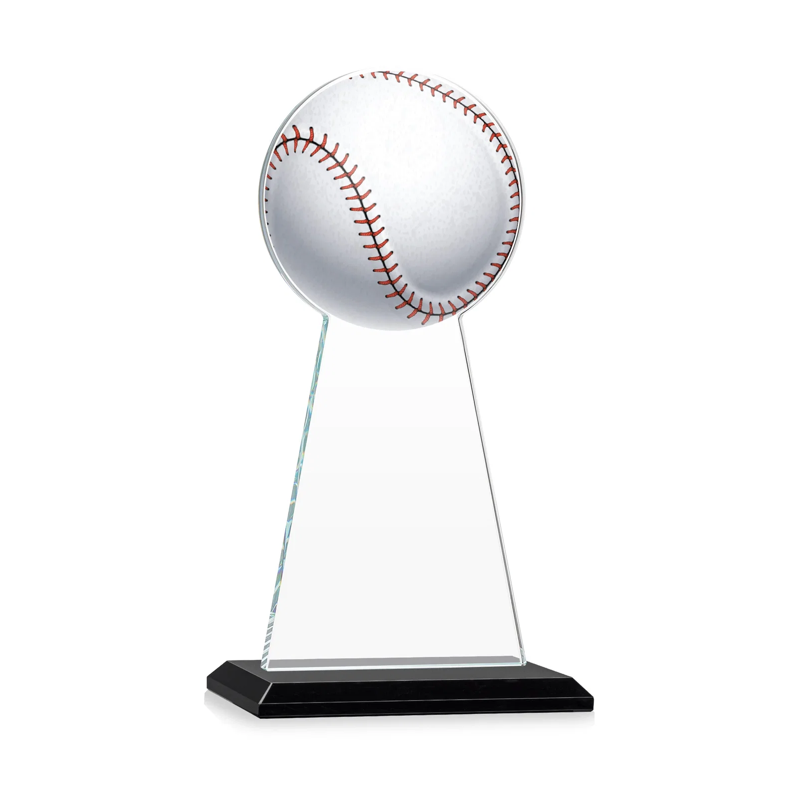 Custom engraved Starfire Crystal Summit Award - Baseball for corporate award ceremonies