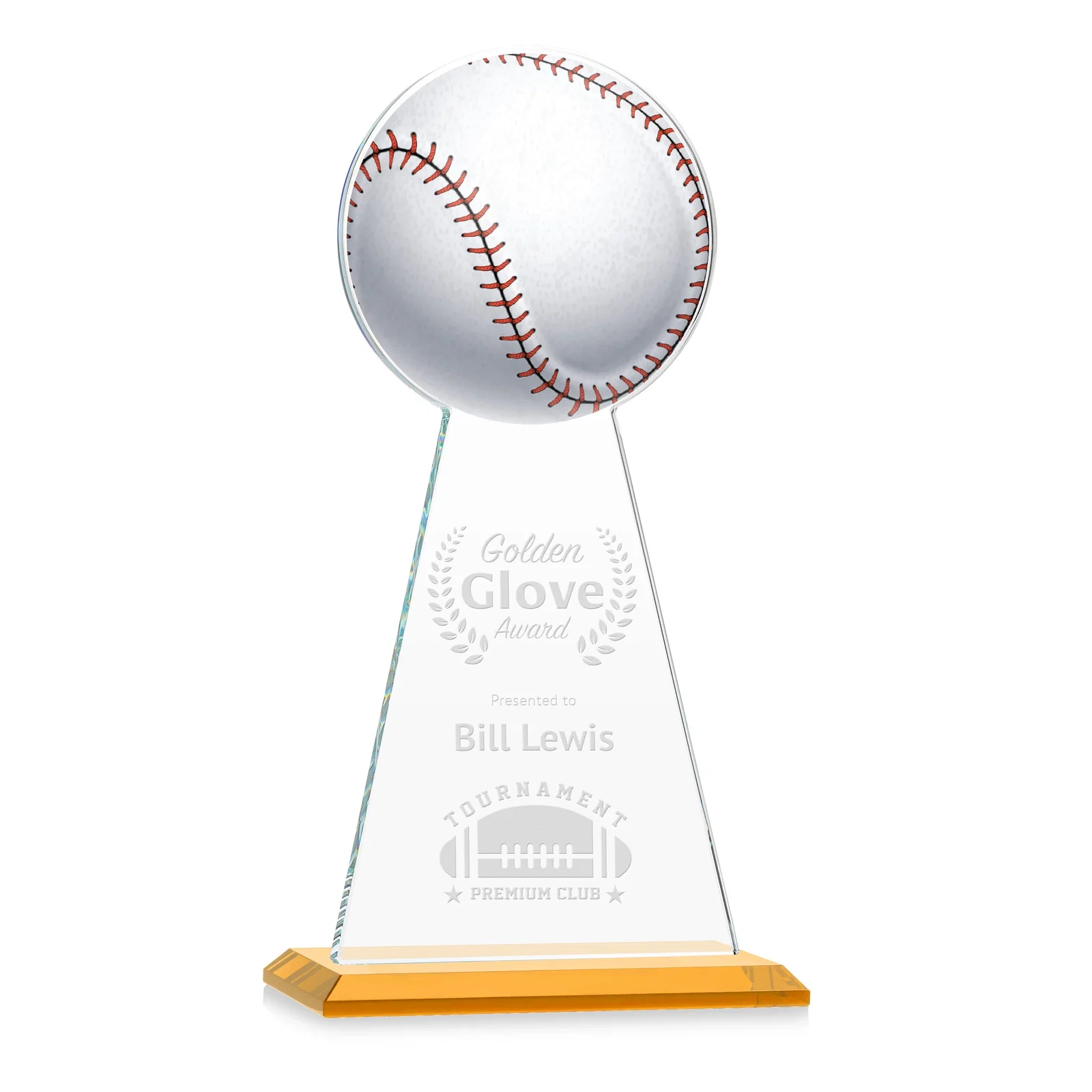 Custom Starfire Crystal Summit Award - Baseball for safety achievement programs
