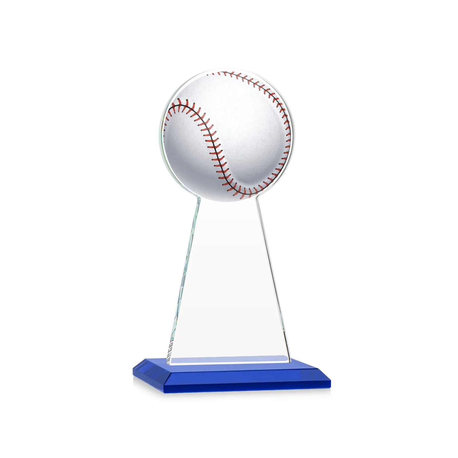 Custom engraved Starfire Crystal Summit Award - Baseball for sales achievement awards