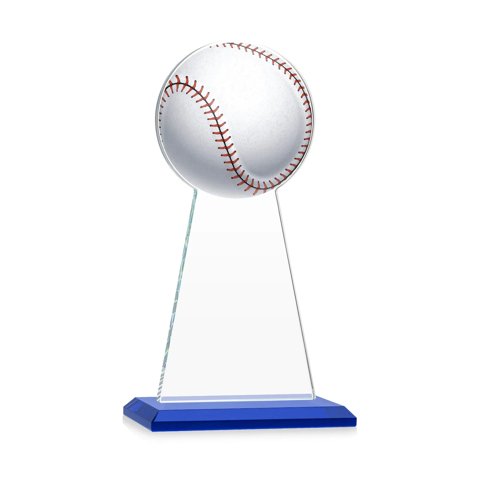 Custom engraved Starfire Crystal Summit Award - Baseball for retirement presentations