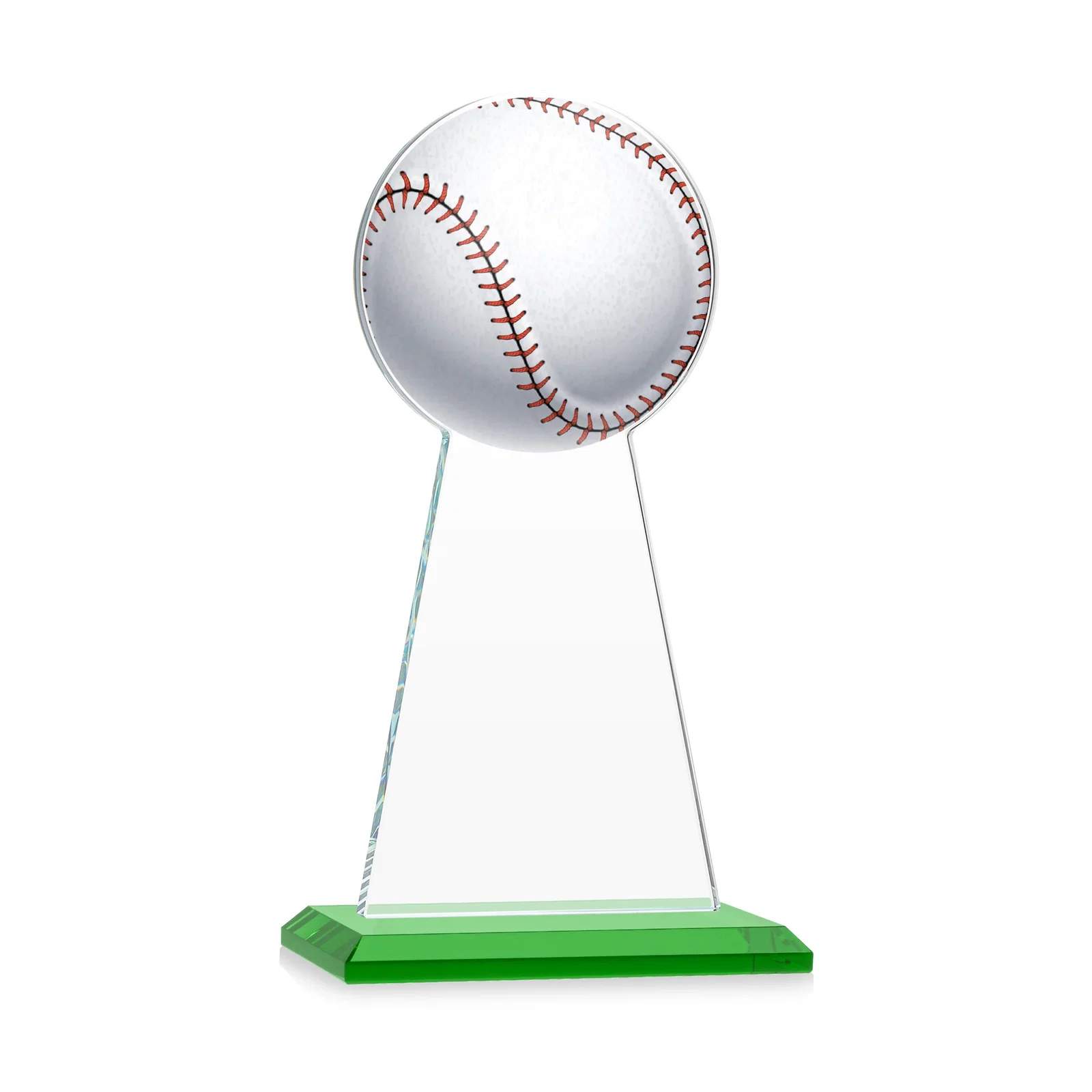 Custom engraved Starfire Crystal Summit Award - Baseball for graduation ceremonies