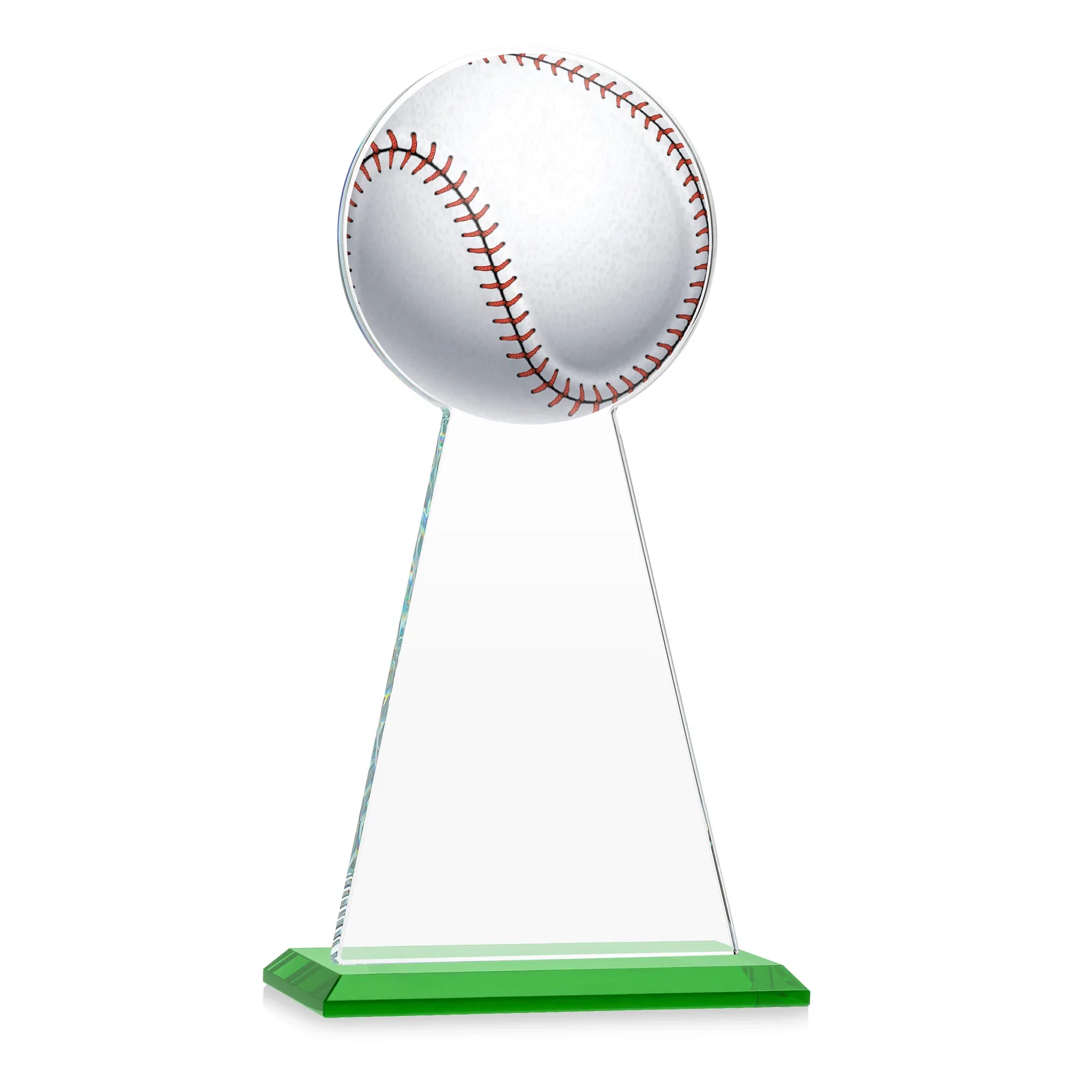 Custom engraved Starfire Crystal Summit Award - Baseball for safety achievement programs