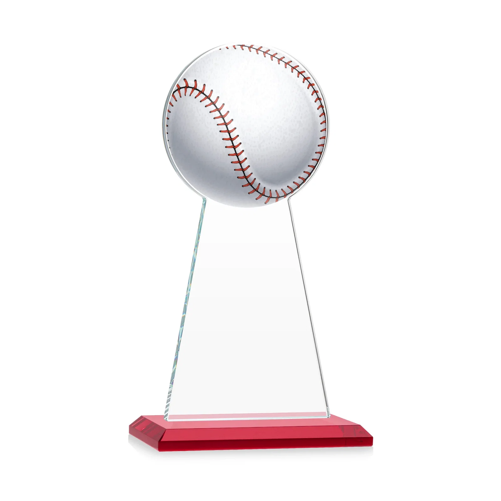 Custom engraved Starfire Crystal Summit Award - Baseball for dealer and partner awards