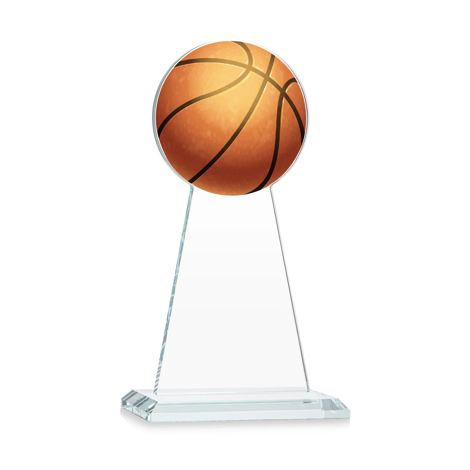 Customized Starfire Crystal Summit Award with Basketball-Shaped Peak for graduation ceremonies