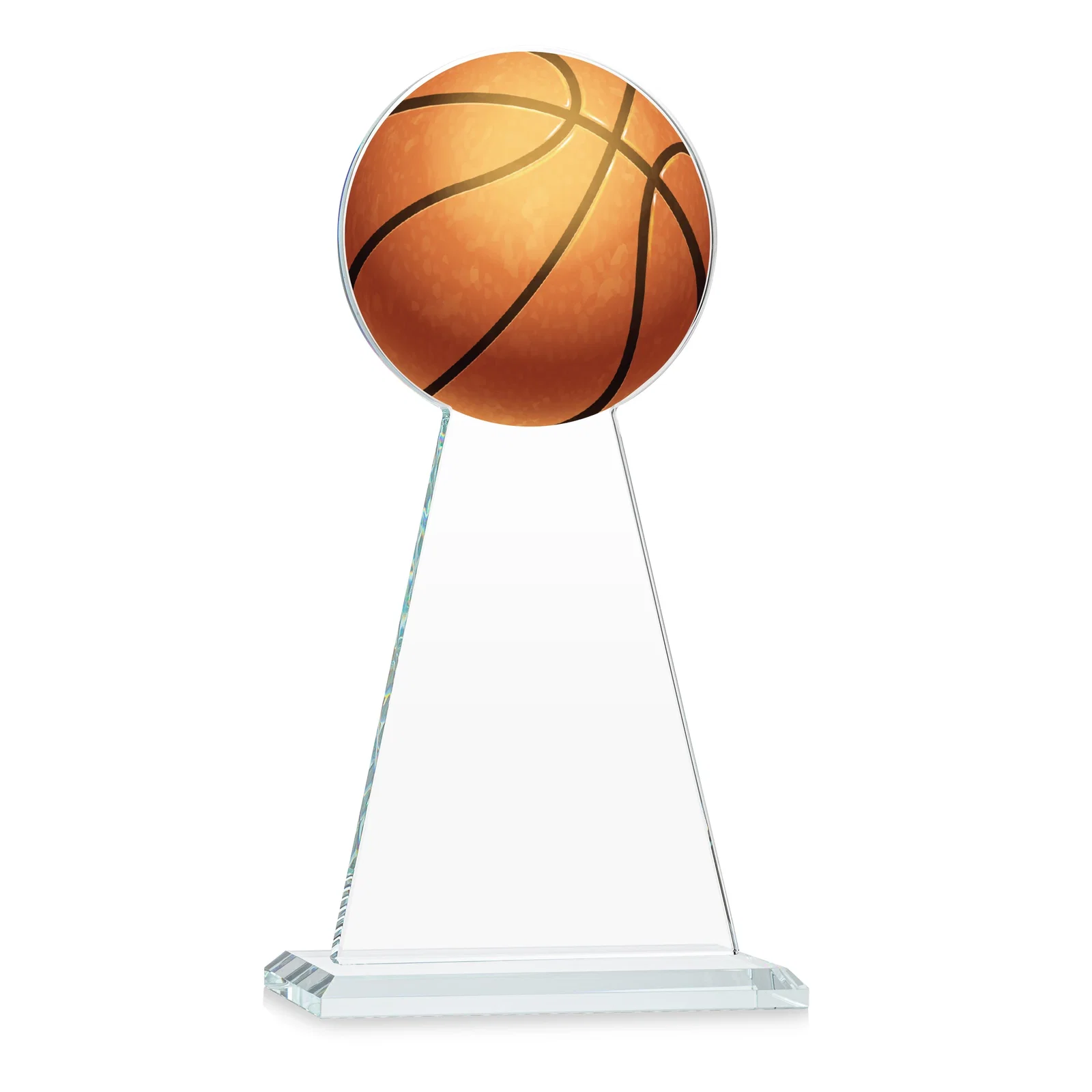 Customized Starfire Crystal Summit Award with Basketball-Shaped Peak for safety achievement programs