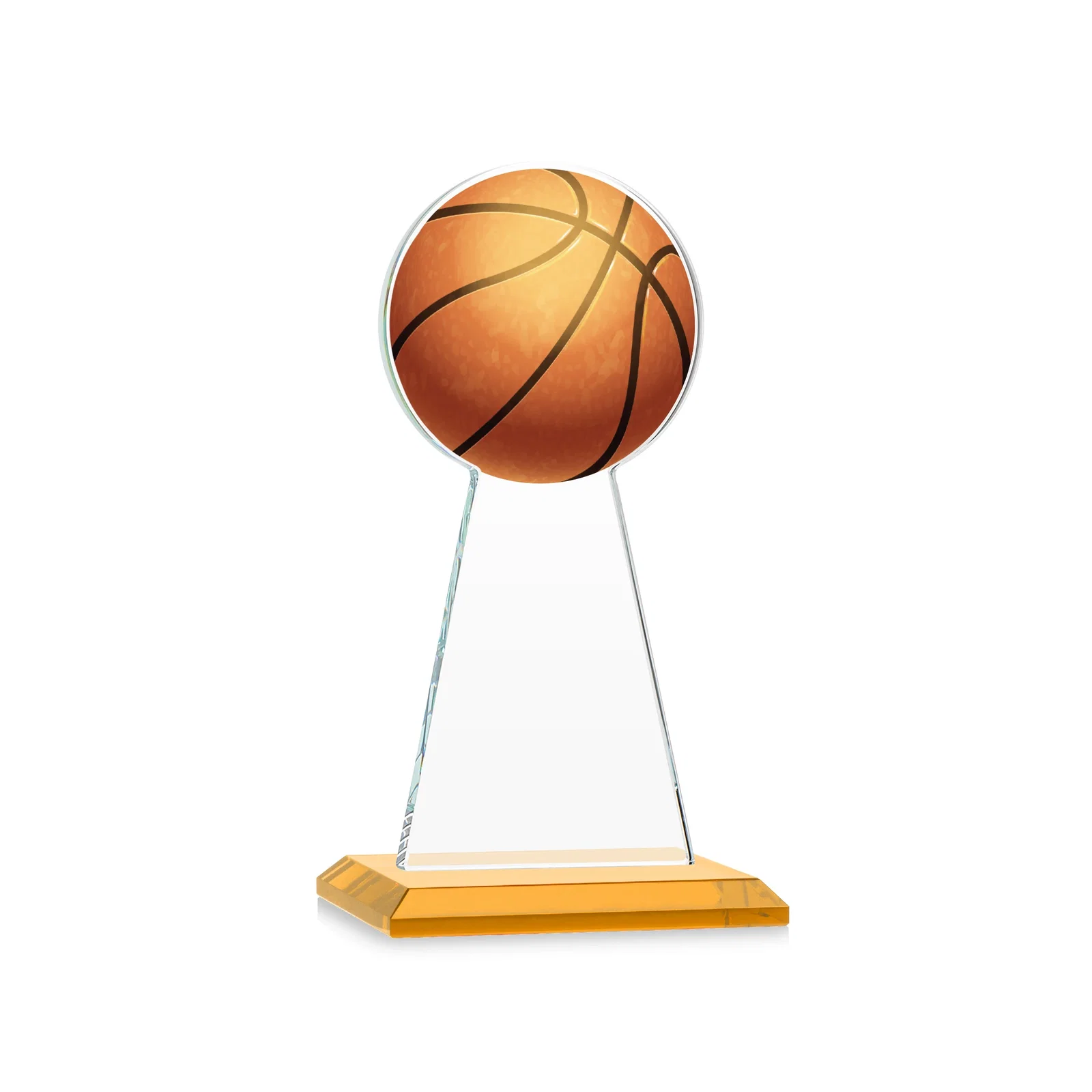 Customized Starfire Crystal Summit Award with Basketball-Shaped Peak for volunteer appreciation